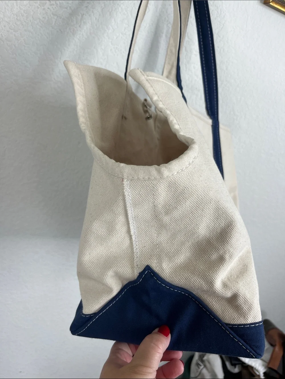 WagWear Boat Canvas Carrier Natural Navy Classic Dog Tote Shoulder Bag 12 lb Pet